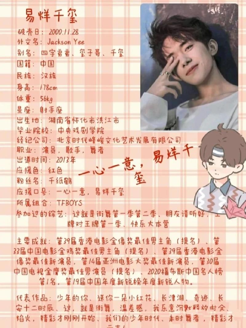 名字配对易烊千玺的含义 易烊千玺网名数字