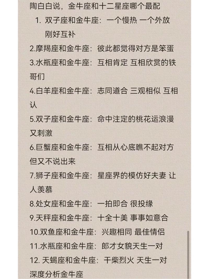 金牛座女生最配星座 最懂金牛座的三大星座