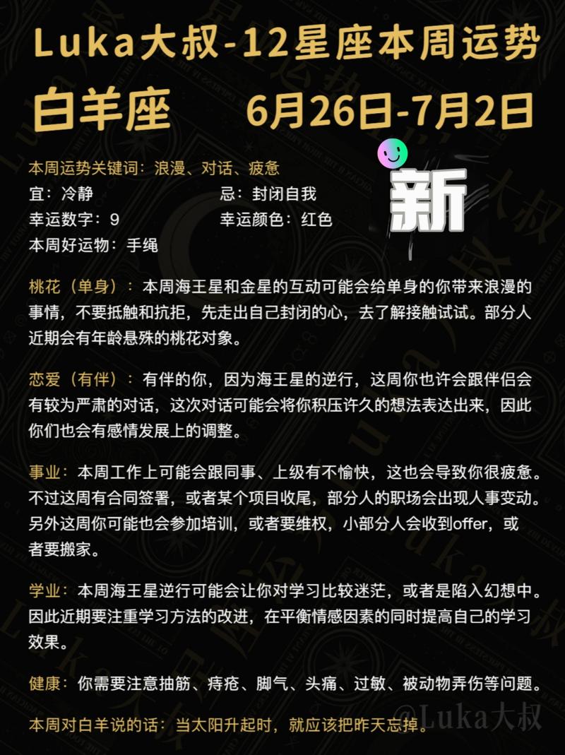 白羊座运势luka大叔 luka大叔七月运势
