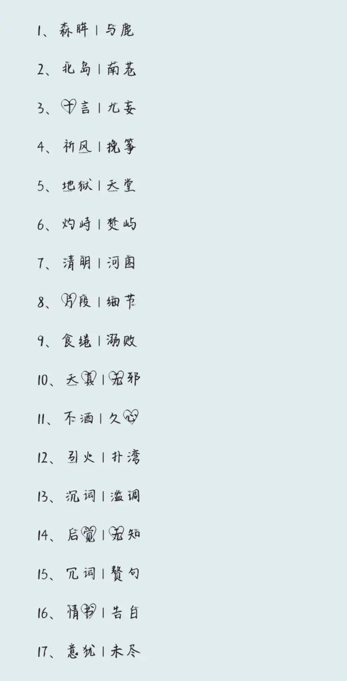情侣名字配对二字 情侣名字配对一男一女霸气