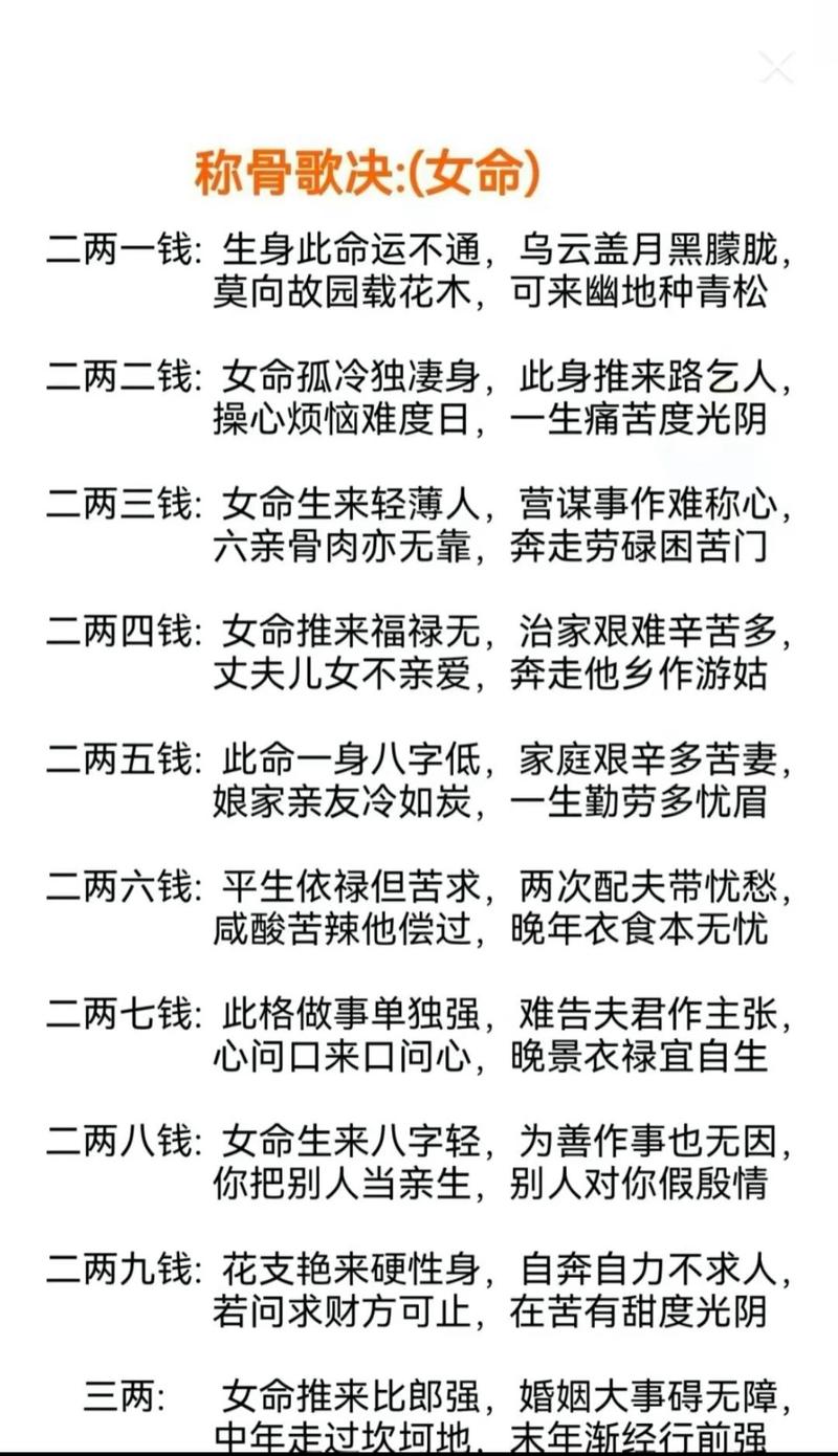 称骨算命能信吗(女人一般几两命最好)