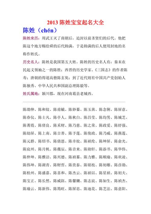 狗年出生陈姓宝宝起名 陈姓女孩起名霸气有内涵