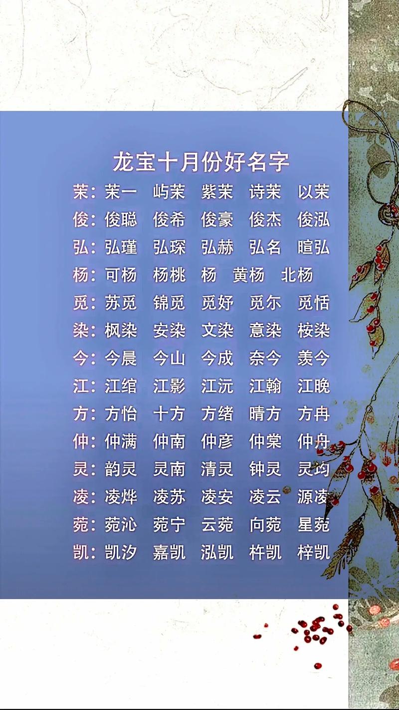 宝宝农历10月份出生怎么起名 农历十月份女宝宝取名