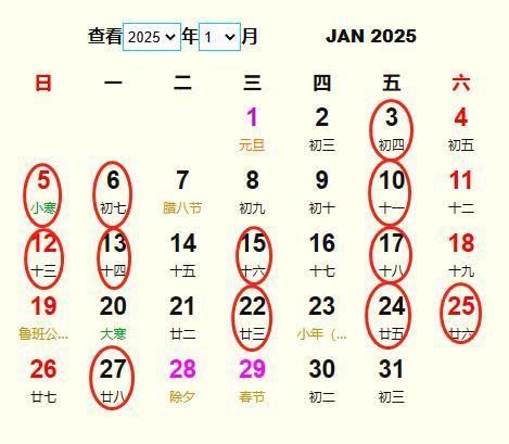 2025年1月份黄道时辰吉日 2025年1月最旺的吉日