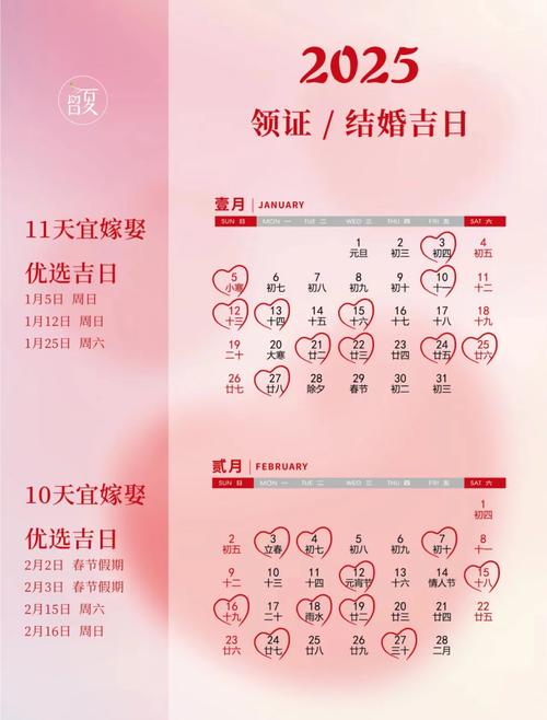 2025年宜结婚黄道吉日(2025年适合结婚的生肖有哪些)